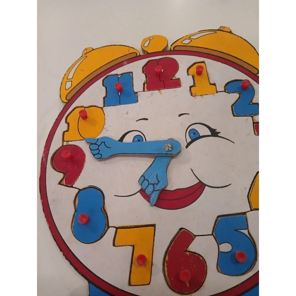 Really Cool Vintage Clock Wooden Puzzle Clock Telling Time Clock Hands Move